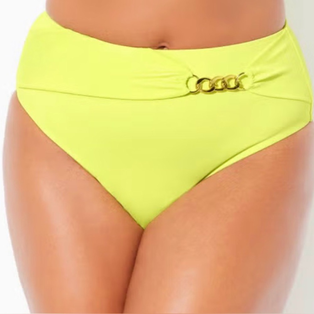 Swimsuits For All Vibrant Yellow Bikini Bottom size 8